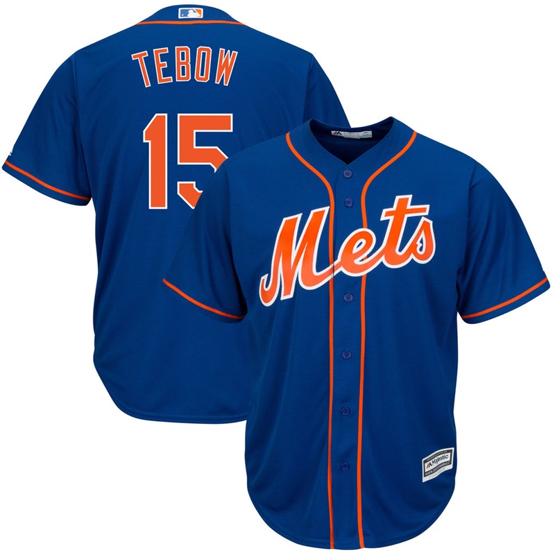 Men New York Mets #15 Tim Tebow Replica Alternate Royal Cool Base Jersey