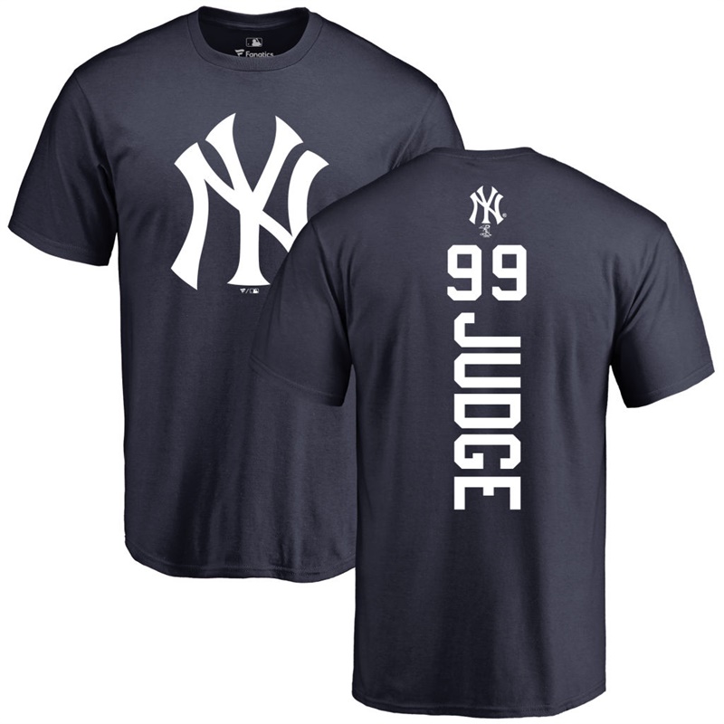 Men New York Yankees Aaron Judge #99 Navy Backer T-Shirt