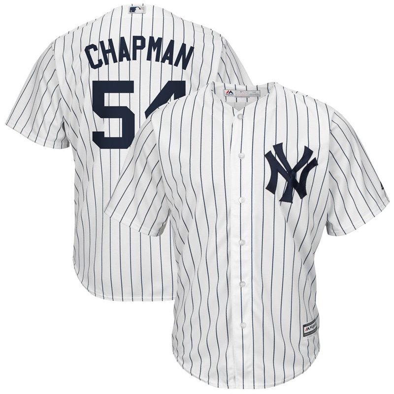 Men New York Yankees #54 Aroldis Chapman Home White Cool Base Jersey