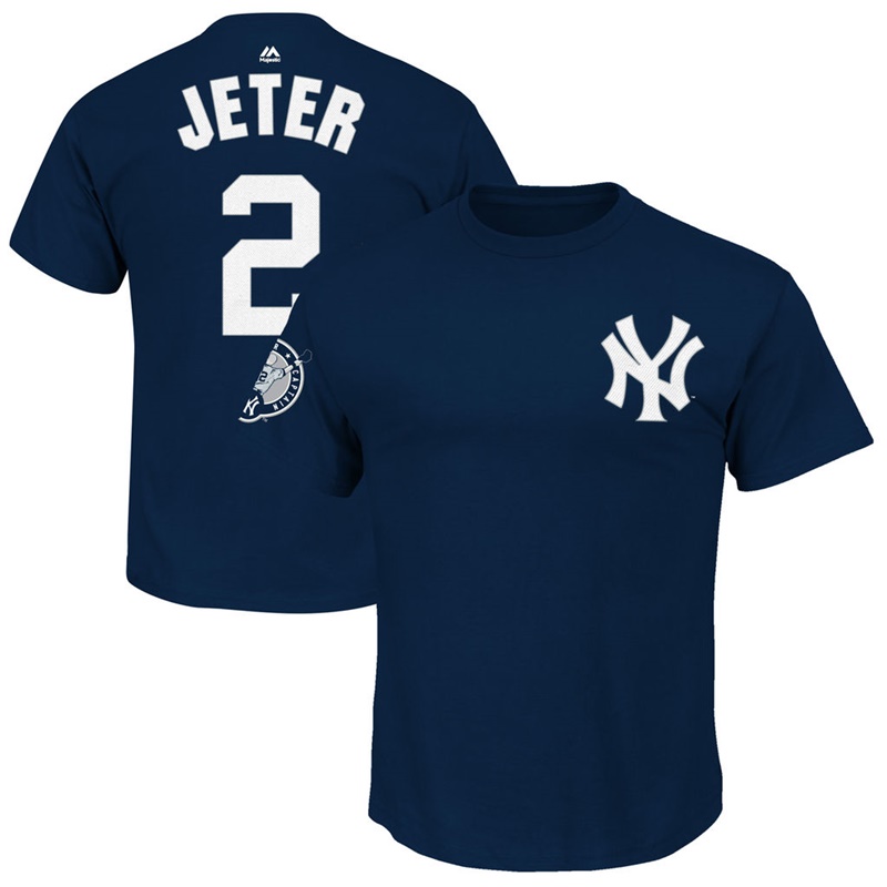 Men New York Yankees Derek Jeter #2 Navy Number Retirement Day Name & Number T-Shirt