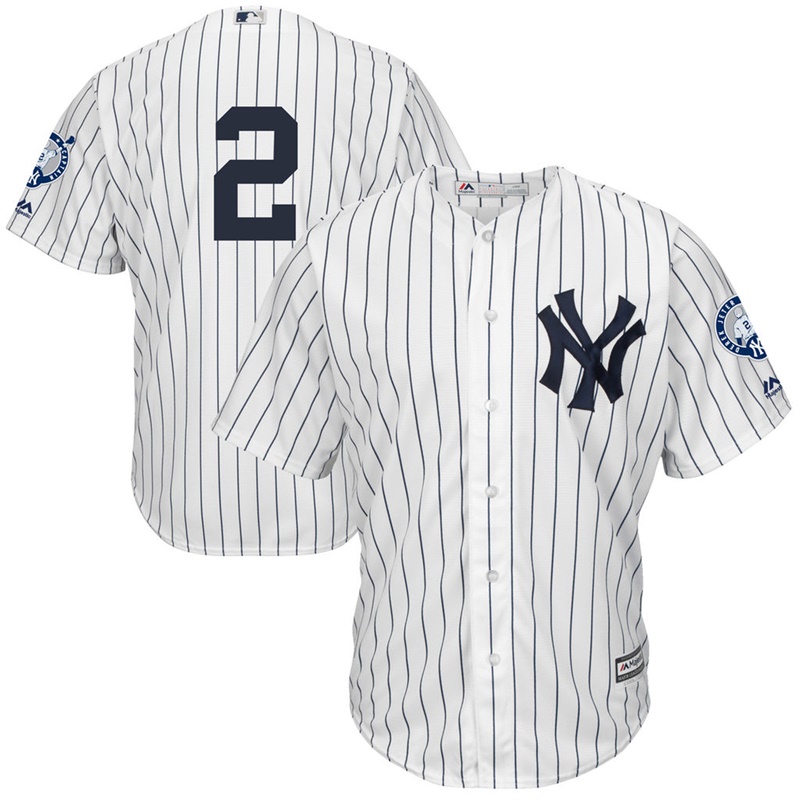 Men New York Yankees Derek Jeter Home #2 Retirement Day White Cool Base Jersey