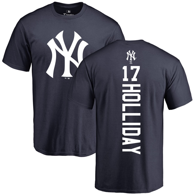 Men New York Yankees Matt Holliday #17 Navy Backer T-Shirt