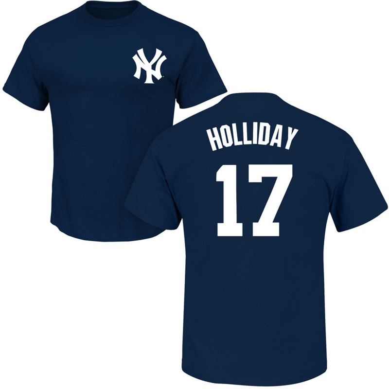 Men New York Yankees Matt Holliday #17 Navy Roster T-Shirt