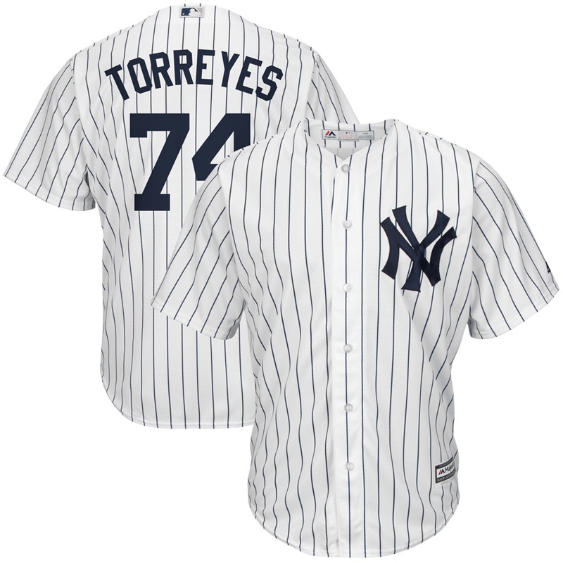 Men New York Yankees #74 Ronald Torreyes Replica Home White Cool Base Jersey