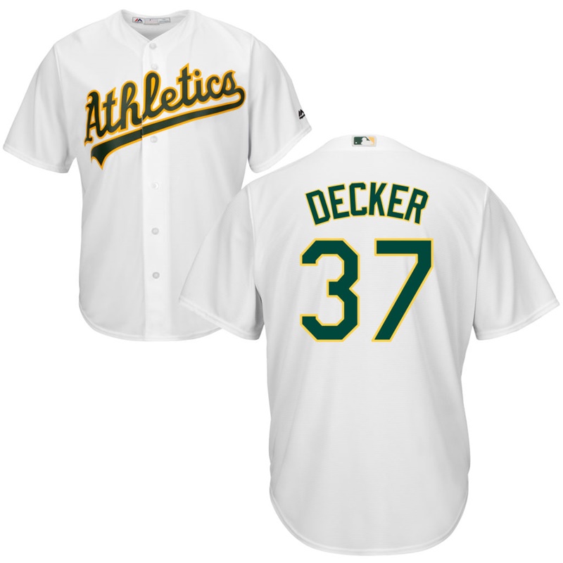 Men Oakland Athletics #37 Jaff Decker Home White Cool Base Jersey