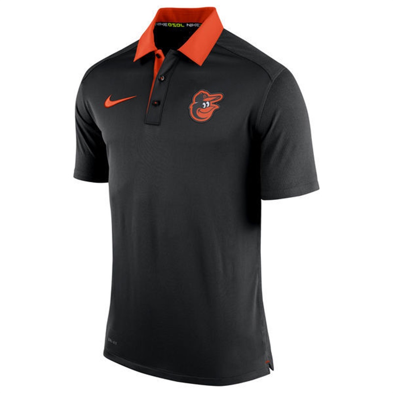 Men Baltimore Orioles Black Authentic Dri-FIT Elite Polo Shirt