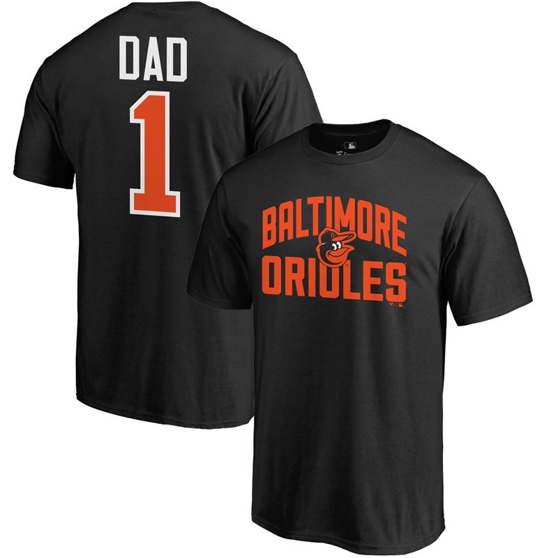 Men Big & Tall Baltimore Orioles Dad #1 Black T-Shirt