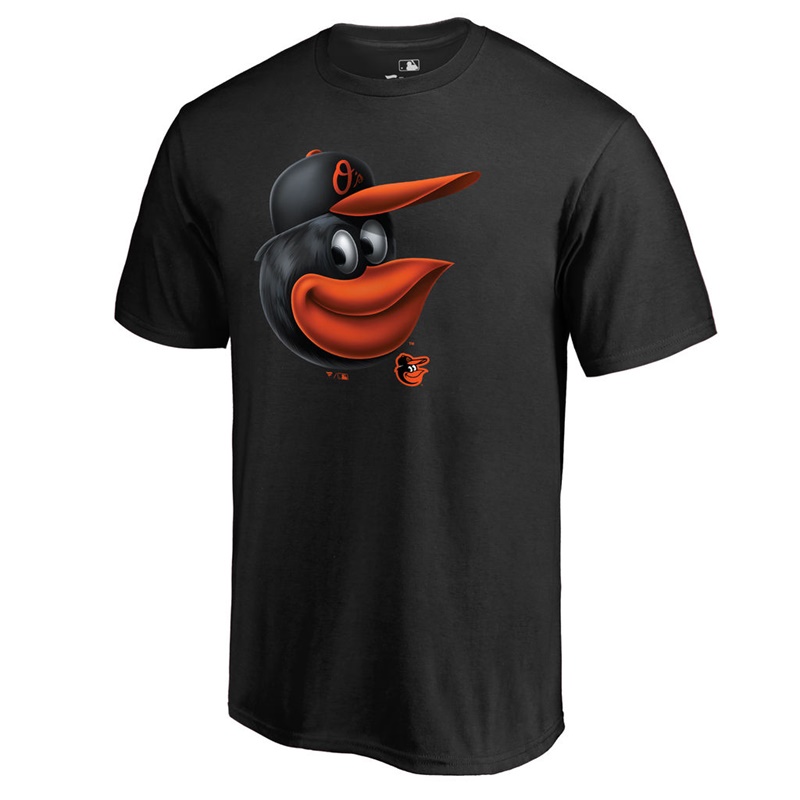 Men Baltimore Orioles Midnight Mascot Big & Tall Black T-Shirt