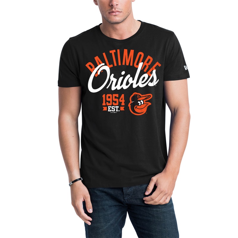 Men Baltimore Orioles Black Script Jersey T-Shirt