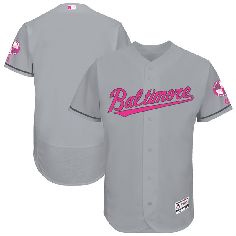 2017 Mother's Day Men Baltimore Orioles Gray Flex Base Team Jersey