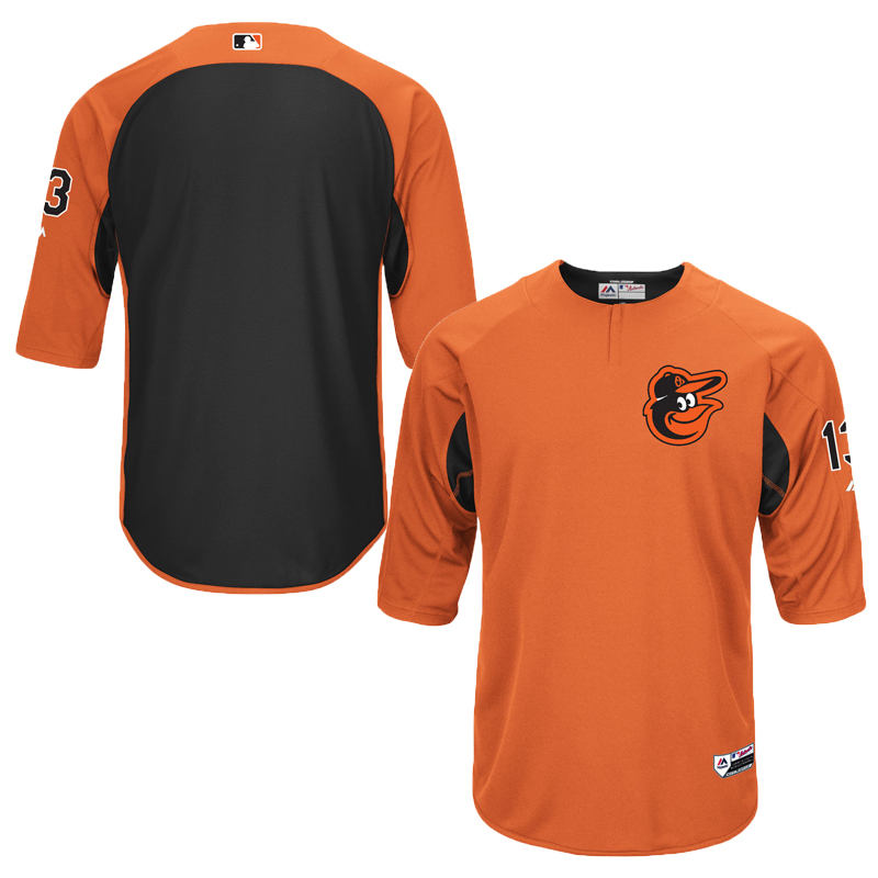 Men Baltimore Orioles Manny Machado On-Field 3/4-Sleeve Player Batting Practice Jersey -  Orange