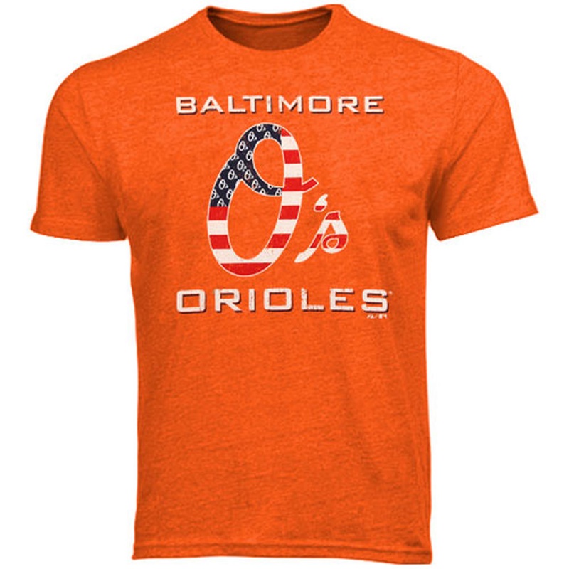 Baltimore Orioles Orange Stars & Stripes T-Shirt - Men