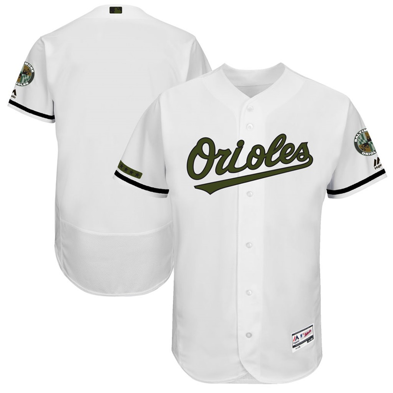 2017 Memorial Day Men Baltimore Orioles White Flex Base Team Jersey