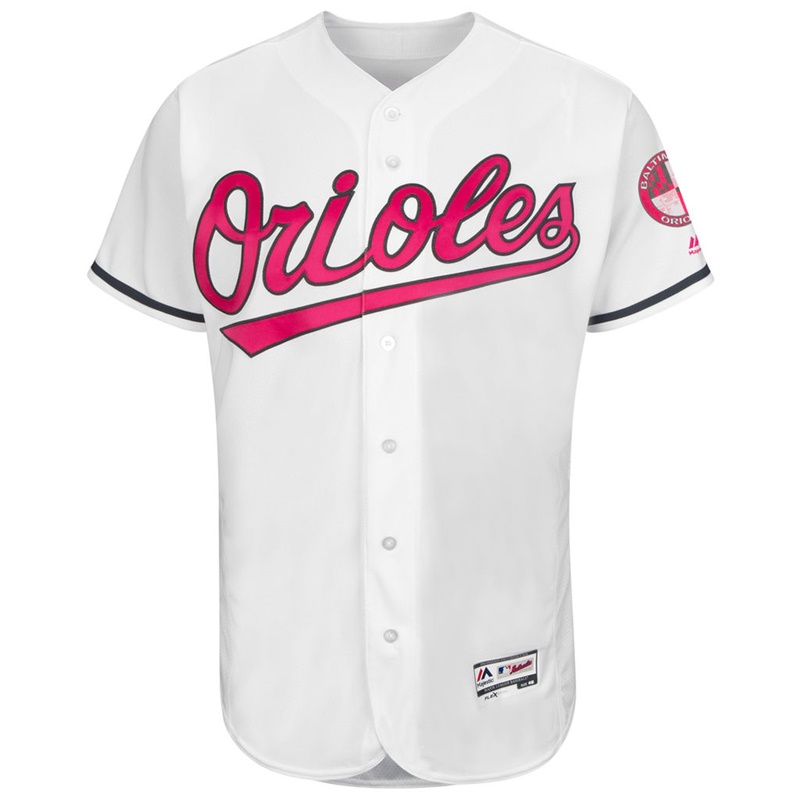 2017 Mother's Day Men Baltimore Orioles White Flex Base Team Jersey