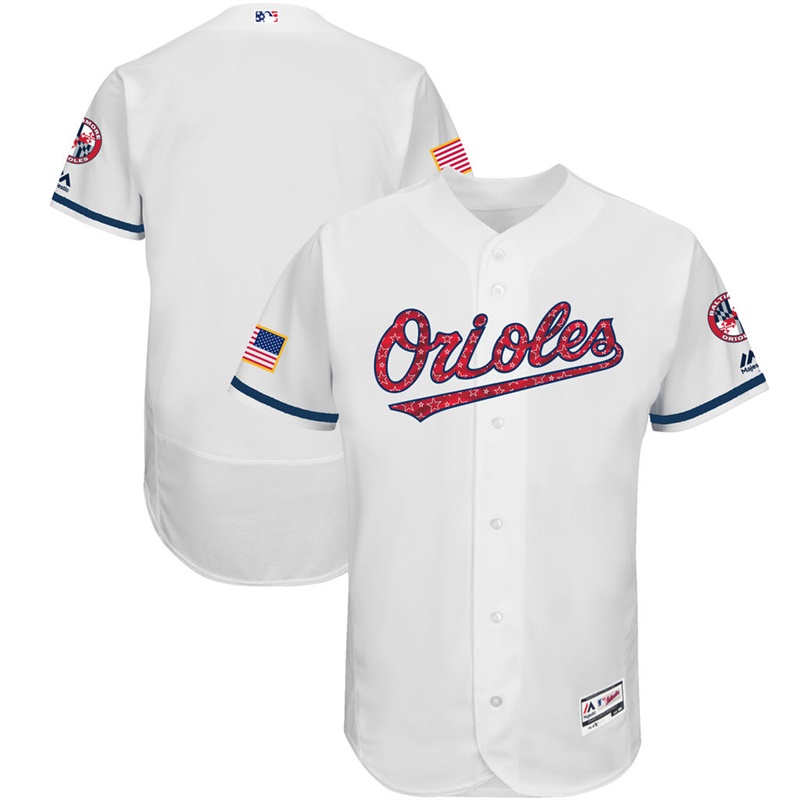 Independence Day Men Baltimore Orioles White 2017 Stars & Stripes Flex Base Team Jersey