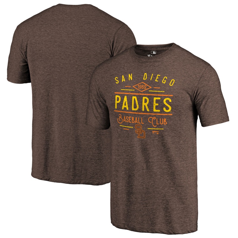 San Diego Padres Brown Tri-Blend Doubleday T-Shirt - Men