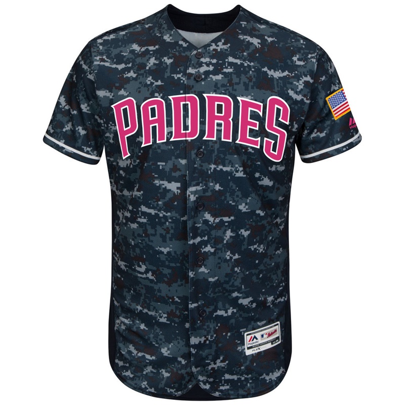 2017 Mother's Day Men San Diego Padres Camo Flex Base Team Jersey