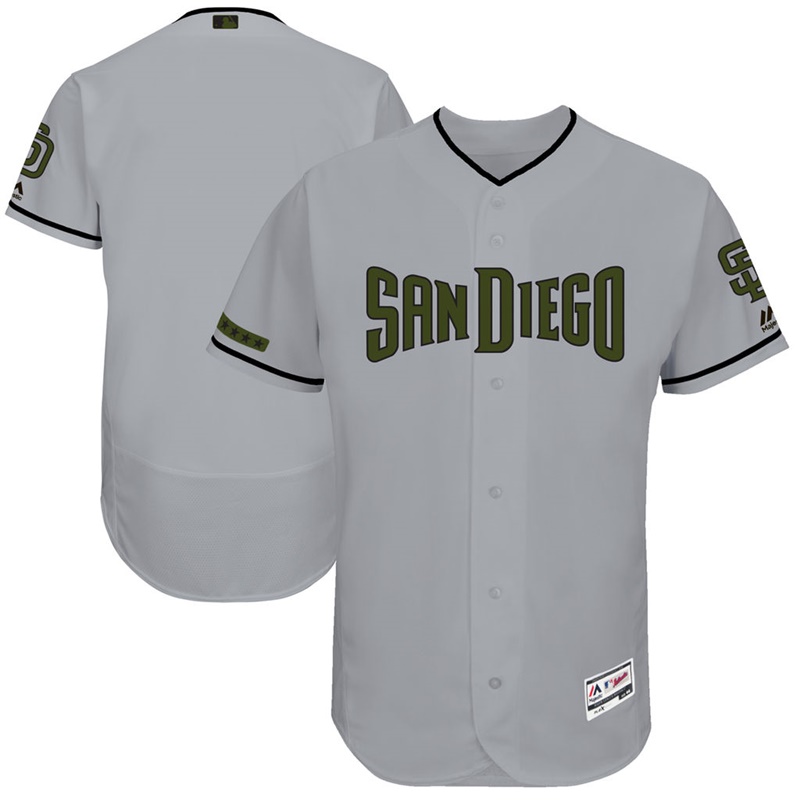 2017 Memorial Day Men San Diego Padres Gray Flex Base Team Jersey