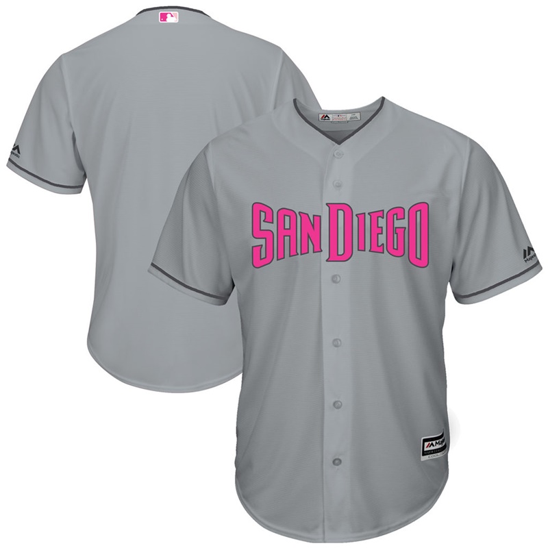 2017 Mother's Day San Diego Padres Men Gray Cool Base Replica Jersey