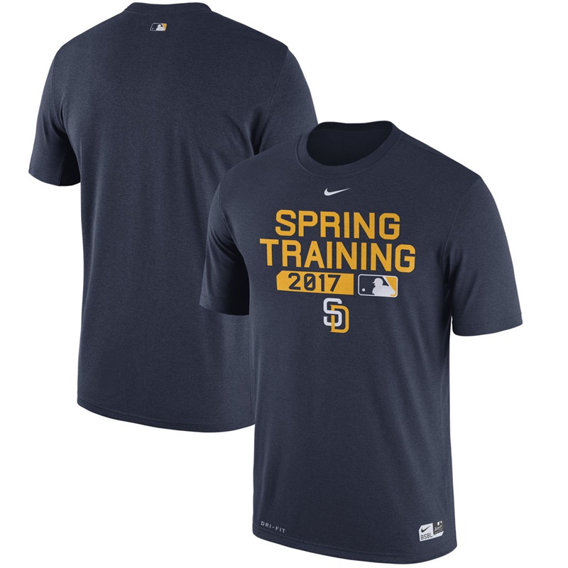 Men San Diego Padres Navy 2017 Spring Training Team Issue Performance T-Shirt