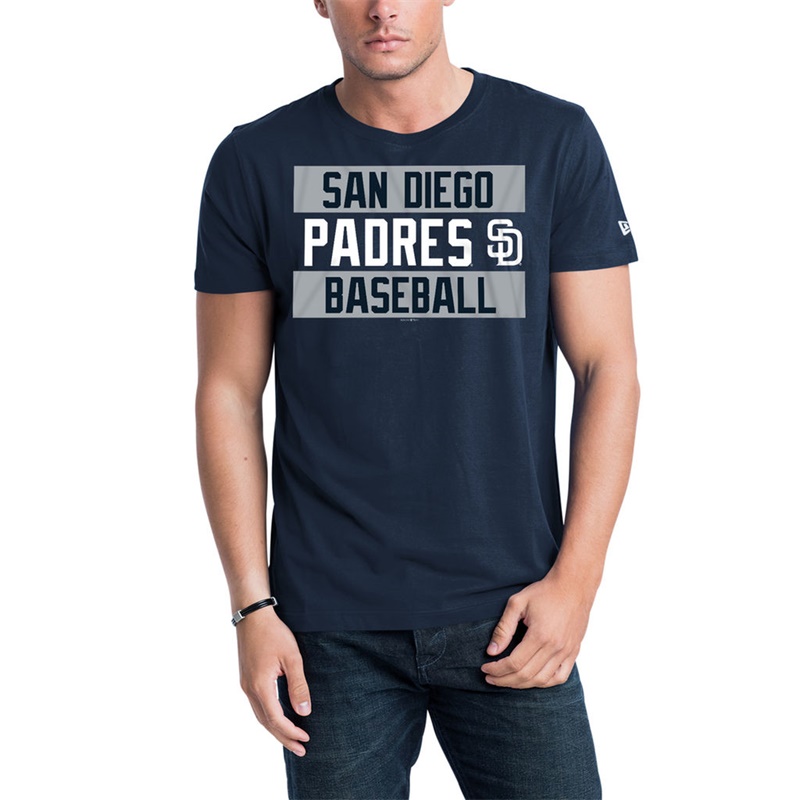 Men San Diego Padres Navy Bars Jersey T-Shirt