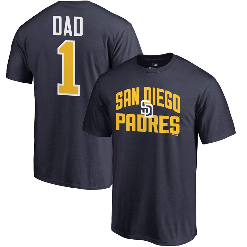 Men Big & Tall San Diego Padres Dad #1 Navy T-Shirt