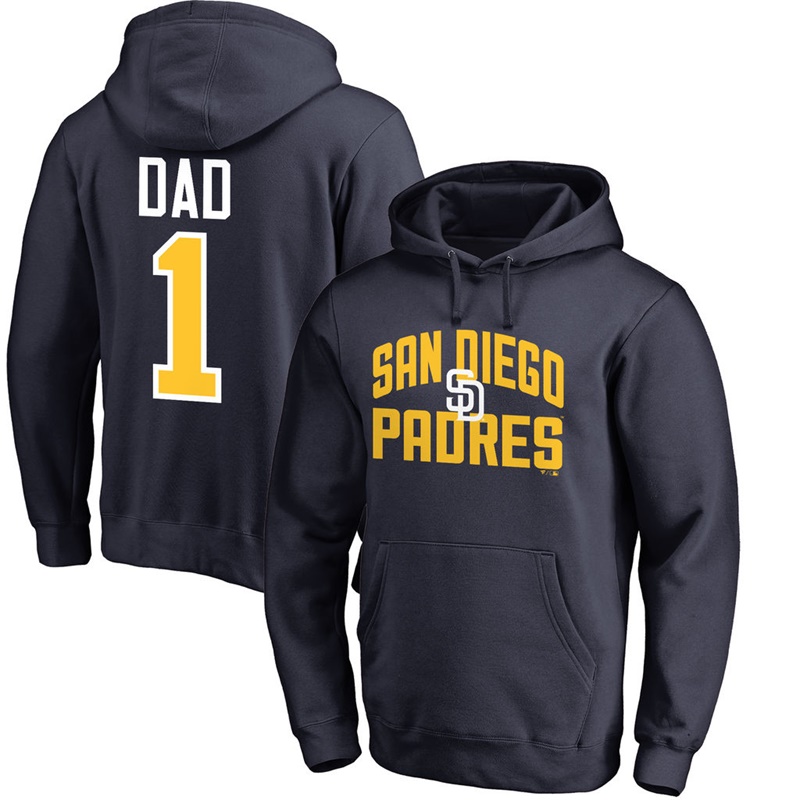 Men San Diego Padres Navy Father's Day Dad #1 Pullover Hoodie