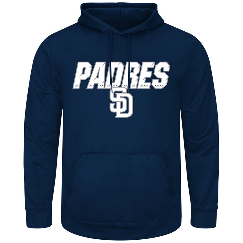 Men San Diego Padres Navy Synthetic Fleece Pullover Hoodie