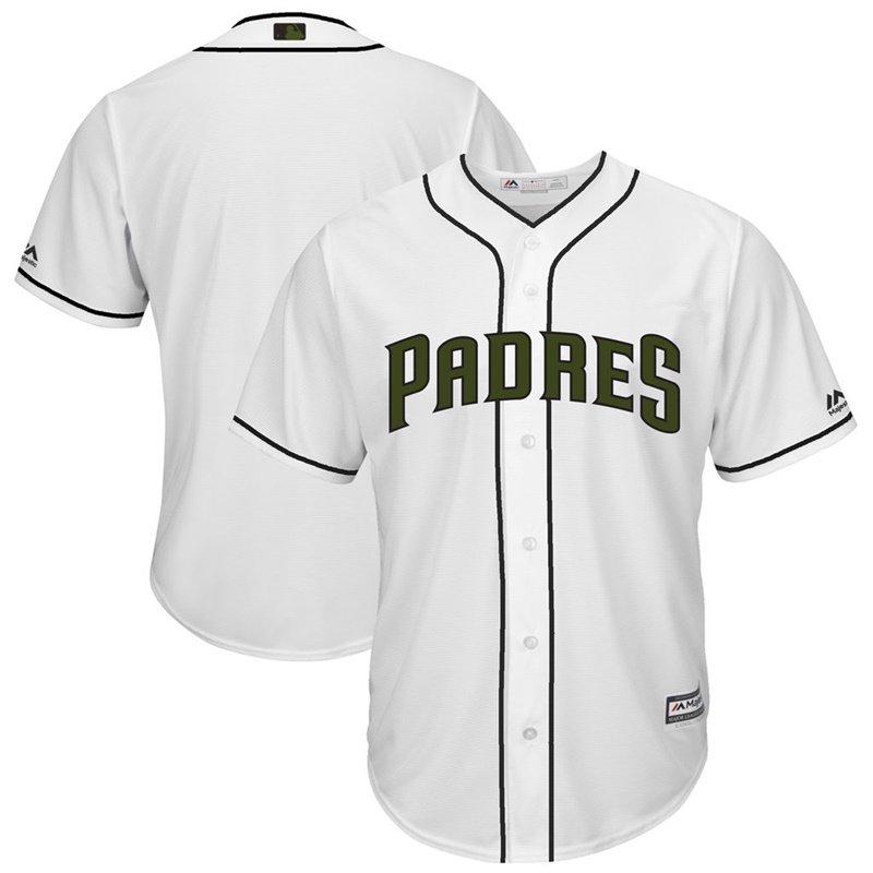 2017 Memorial Day San Diego Padres Men White Cool Base Team Jersey