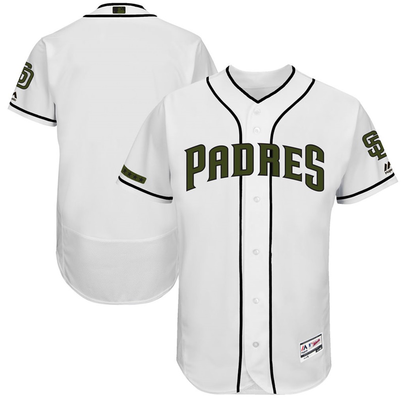 2017 Memorial Day Men San Diego Padres White Flex Base Team Jersey