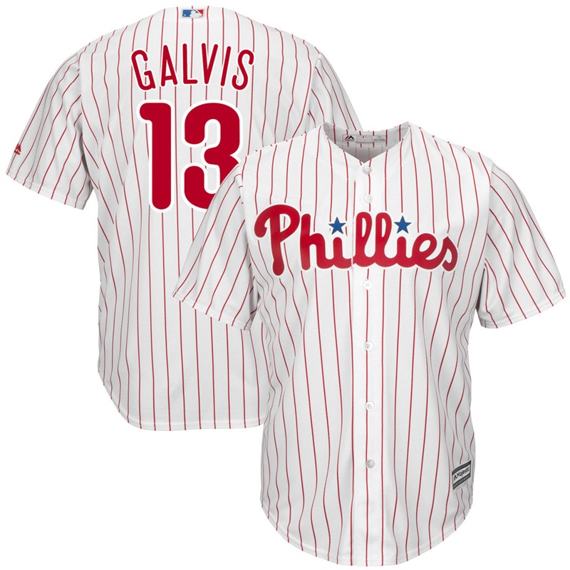 Men Freddy Galvis #13 Philadelphia Phillies Replica Home White Cool Base Jersey