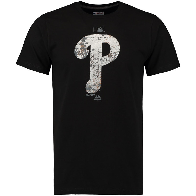 Philadelphia Phillies Black Clubhouse Fashion Foil T-Shirt -  Men