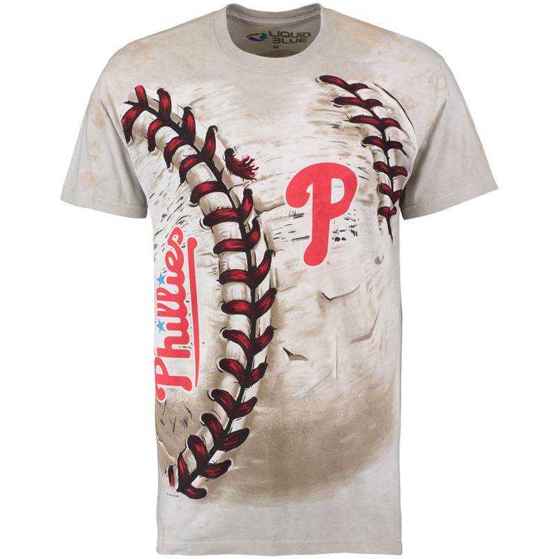 Men Philadelphia Phillies Hardball Tie-Dye Cream T-Shirt