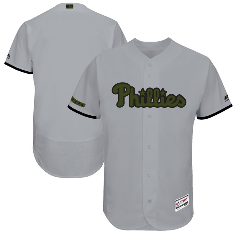 2017 Memorial Day Men Philadelphia Phillies Gray Flex Base Team Jersey