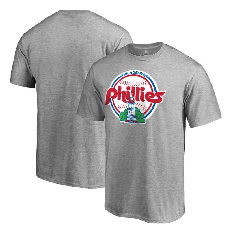 Men Philadelphia Phillies Gray Cooperstown Collection Forbes T-Shirt