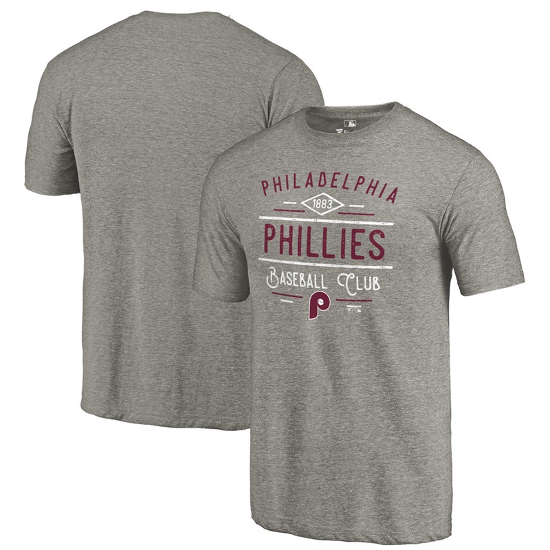 Philadelphia Phillies Gray Tri-Blend Doubleday T-Shirt - Men