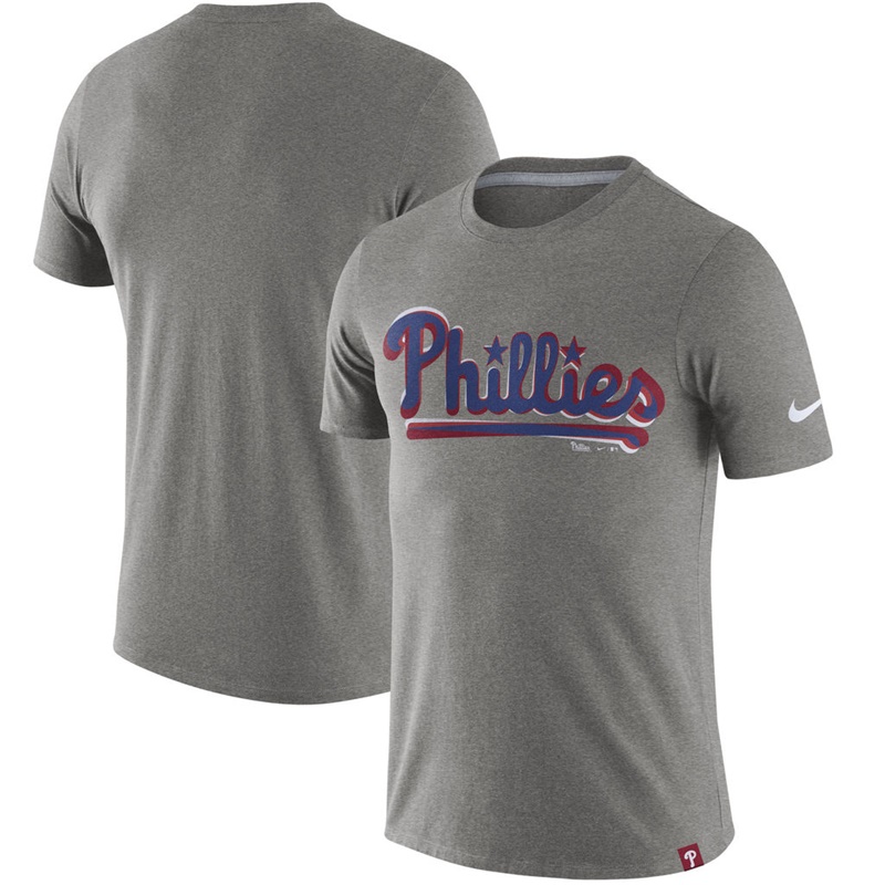 Men Philadelphia Phillies Heathered Gray Marled T-Shirt