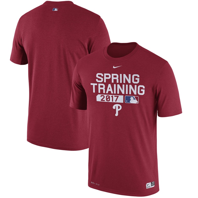 Men Philadelphia Phillies Red 2017 Spring Training Team Issue Performance T-Shirt