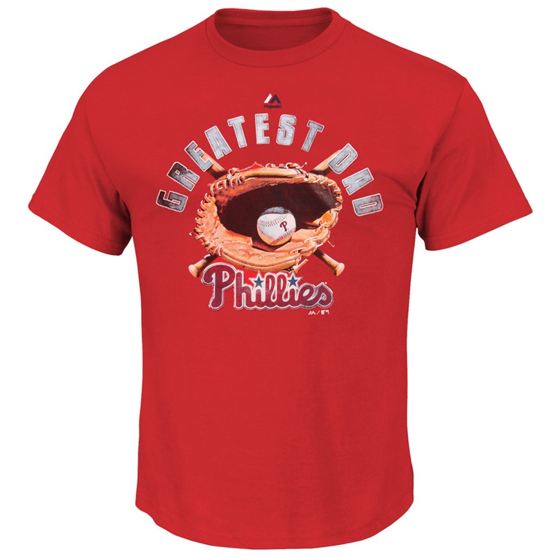 Men Greatest Dad II Philadelphia Phillies Red T-Shirt