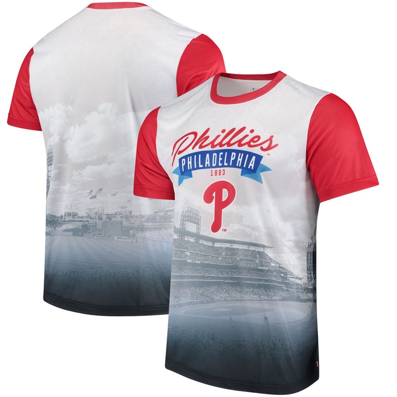 Philadelphia Phillies Red Outfield Photo T-Shirt -  Men