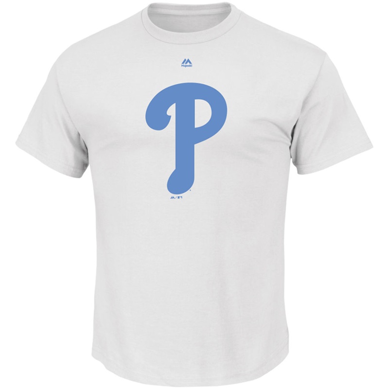 Men Father's Day Logo Philadelphia Phillies White T-Shirt