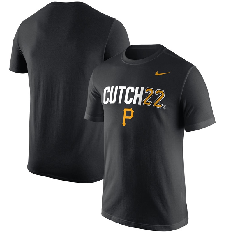 Men Pittsburgh Pirates Andrew McCutchen Nickname #22 Black Name & Number Performance T-Shirt