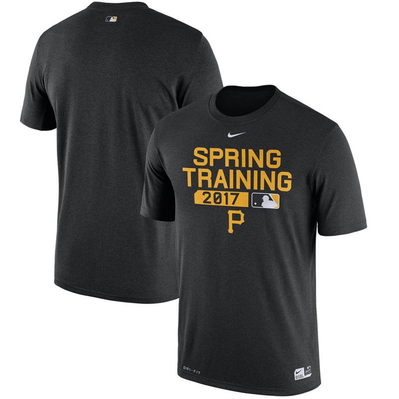 Men Pittsburgh Pirates Black 2017 Spring Training Team Issue Performance T-Shirt