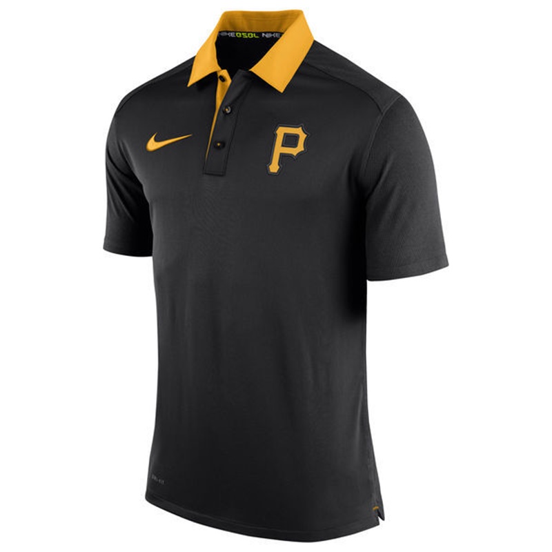 Men Pittsburgh Pirates Black Authentic Dri-FIT Elite Polo Shirt