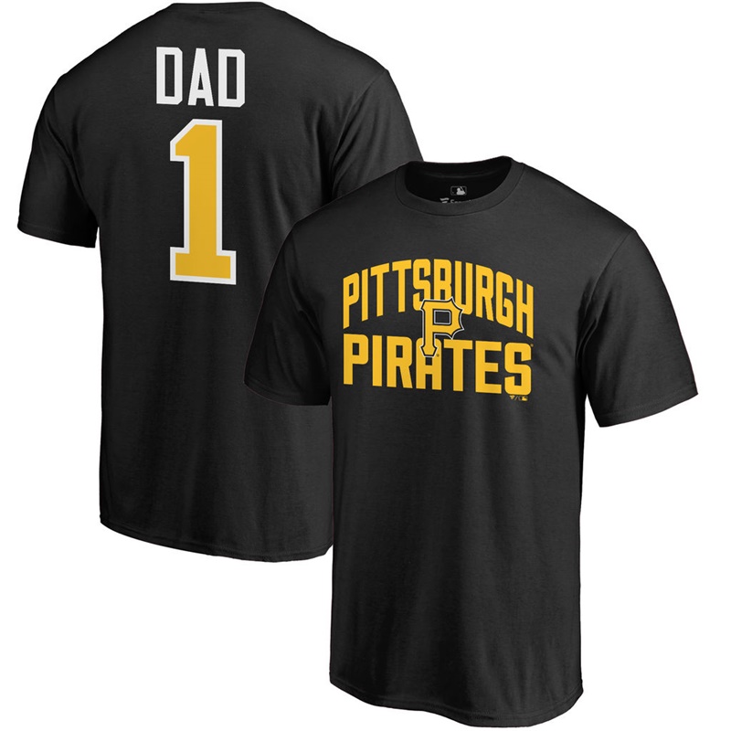 Men Big & Tall Pittsburgh Pirates Dad #1 Black T-Shirt