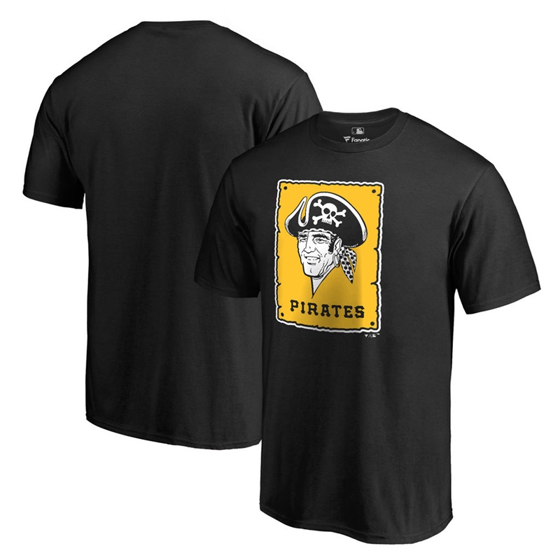 Men Pittsburgh Pirates Black Cooperstown Collection Forbes T-Shirt