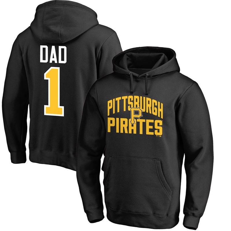 Men Pittsburgh Pirates Black Father's Day Dad #1 Pullover Hoodie