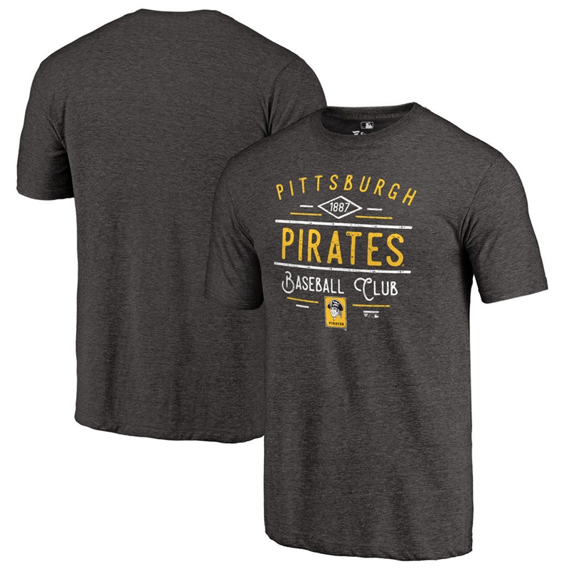 Pittsburgh Pirates Black Tri-Blend Doubleday T-Shirt - Men