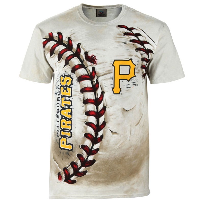 Men Pittsburgh Pirates Hardball Tie-Dye Cream T-Shirt