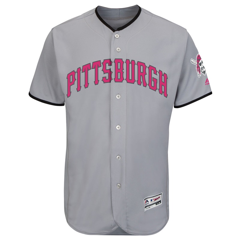 2017 Mother's Day Men Pittsburgh Pirates Gray Flex Base Team Jersey